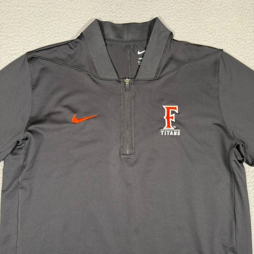 Nike Shirt Mens XL Black 1/4 Zip Pullover Performance Stretch Casual Preppy Logo - Picture 2 of 13